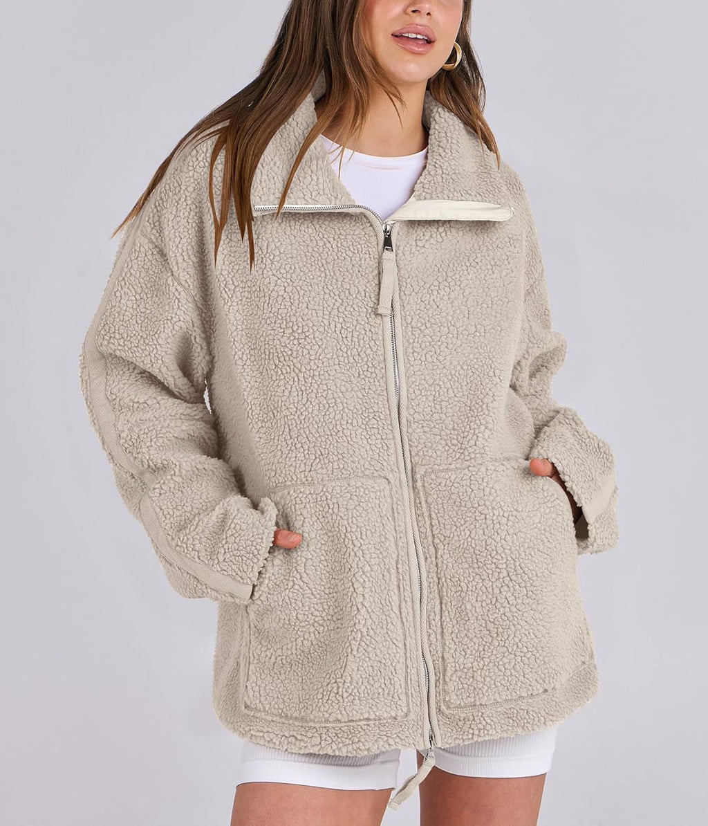 Hudson Fleece Zip Jacket — White