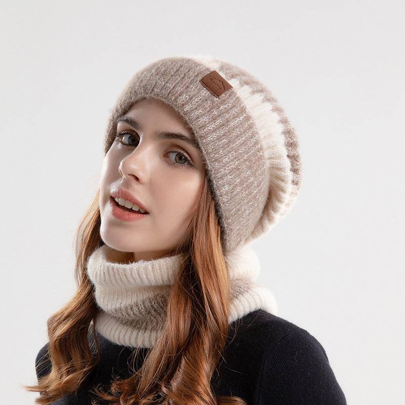 June Knit Hat & Scarf Set — Beige