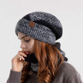 June Knit Hat & Scarf Set — Black