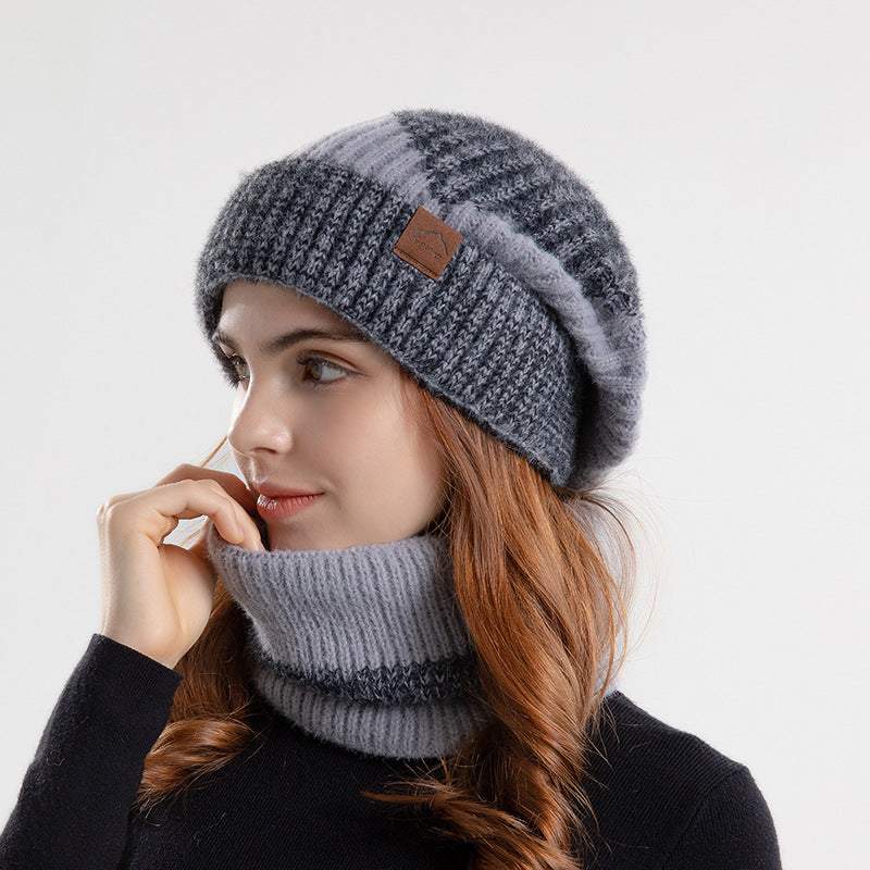 June Knit Hat & Scarf Set — Gray