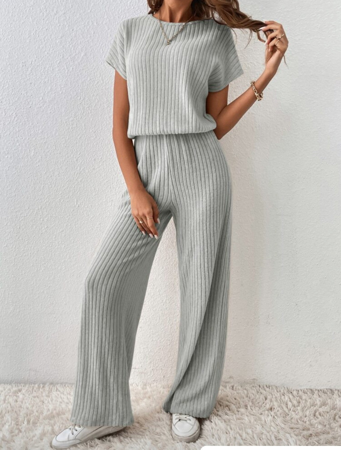 The Marlow Knit Set - Light Gray